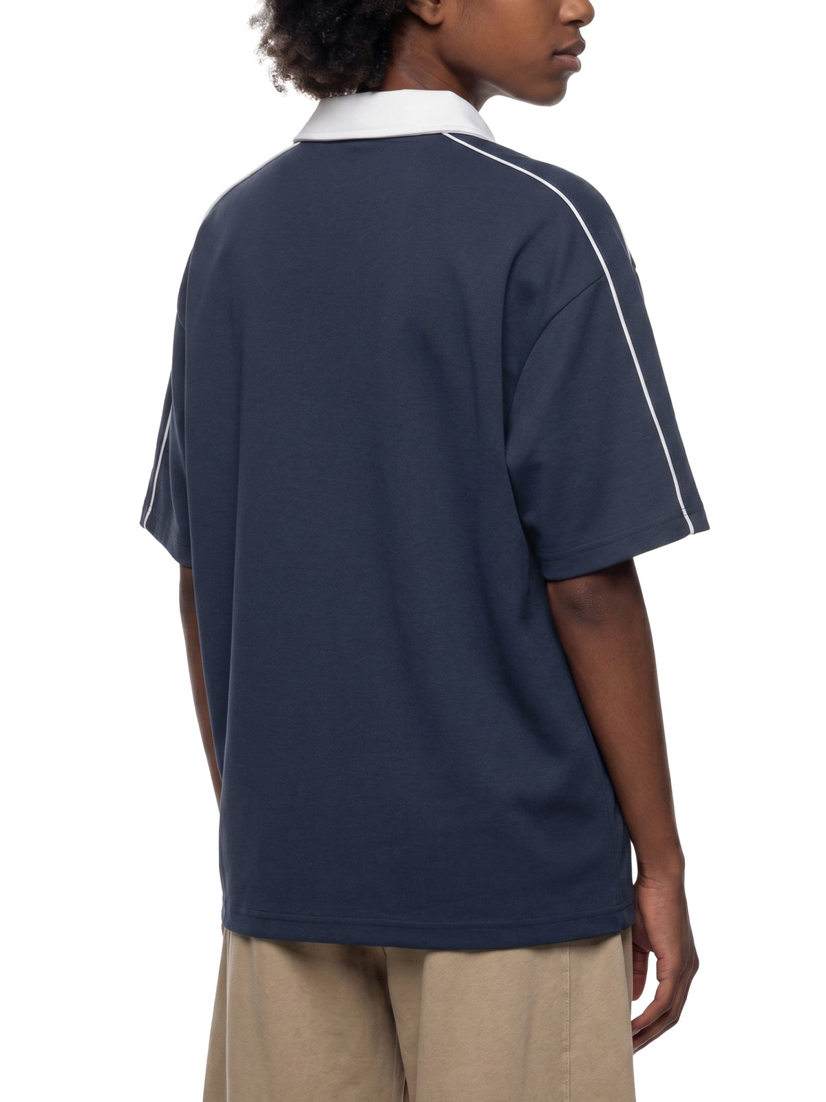 Contrast Collar Short-Sleeve Polo Shirt