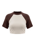 Women’s Color Block Raglan Crop T-Shirt