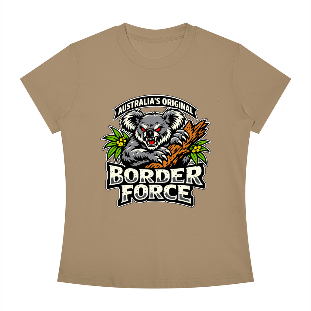 Drop Bear Women's Slim Fit Crewneck T-Shirt - Khaki front
