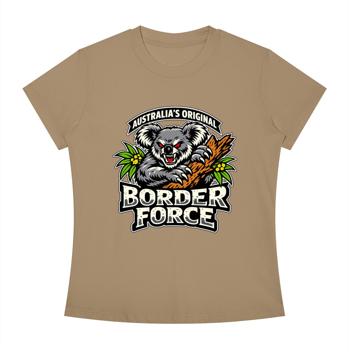 Drop Bear Women's Slim Fit Crewneck T-Shirt - Khaki front