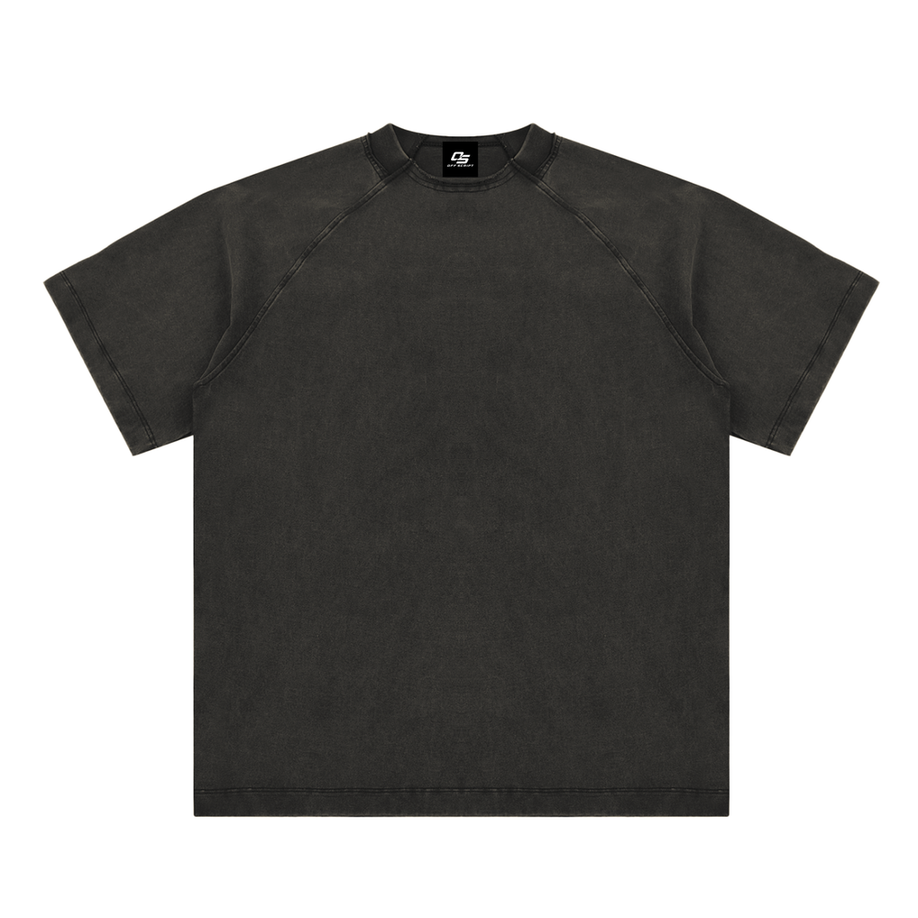 Dusk Black Unisex vintage-washed raglan cotton T-shirt front view