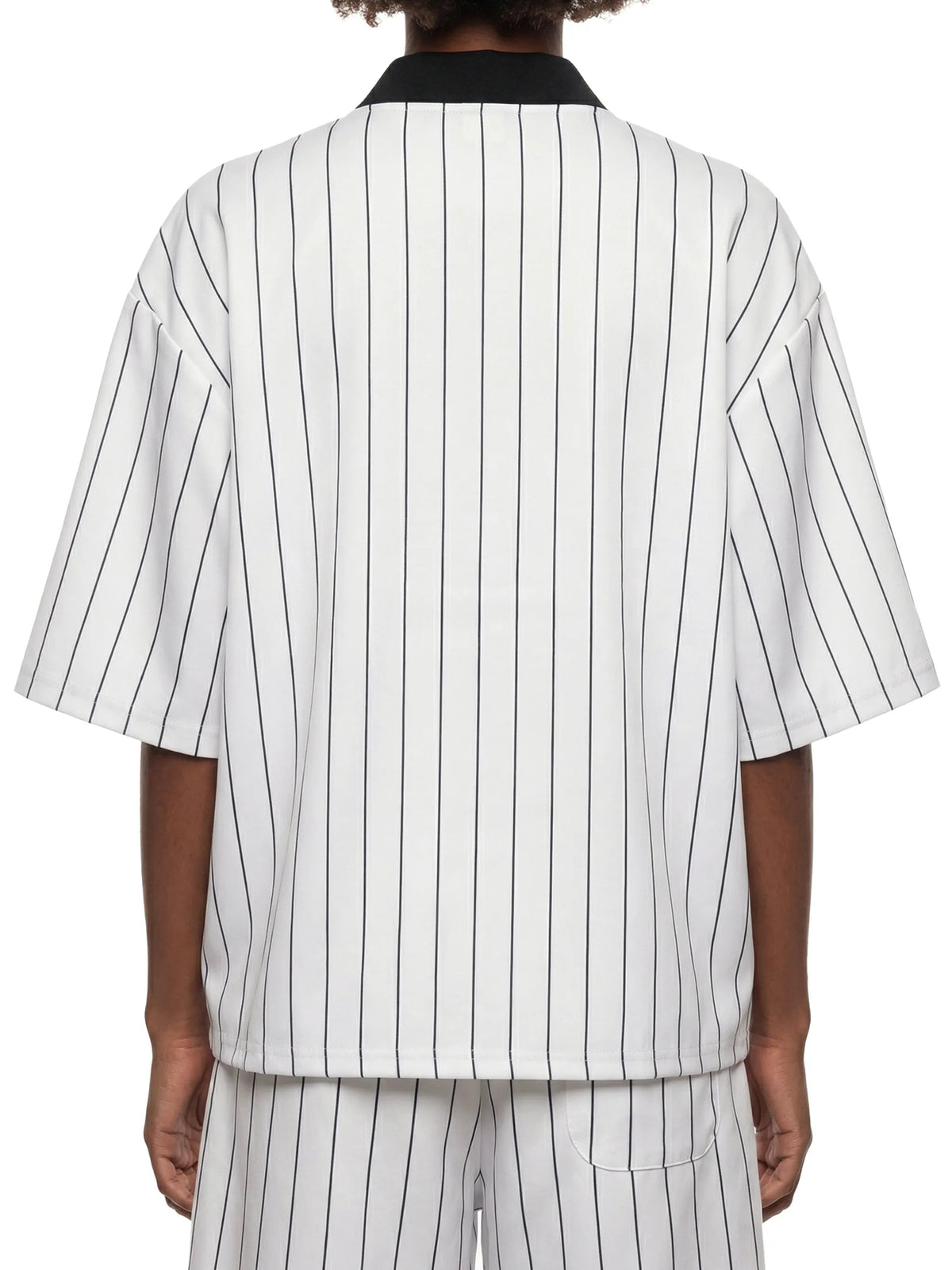 Unisex Striped Full-Zip Baseball Jersey