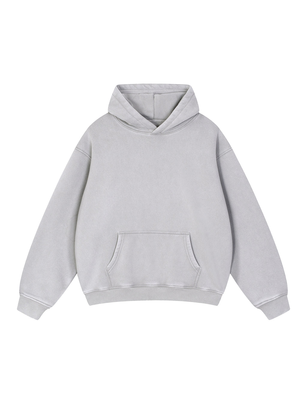Snow Wash Fleece Oversize Hoodie – Light Grey