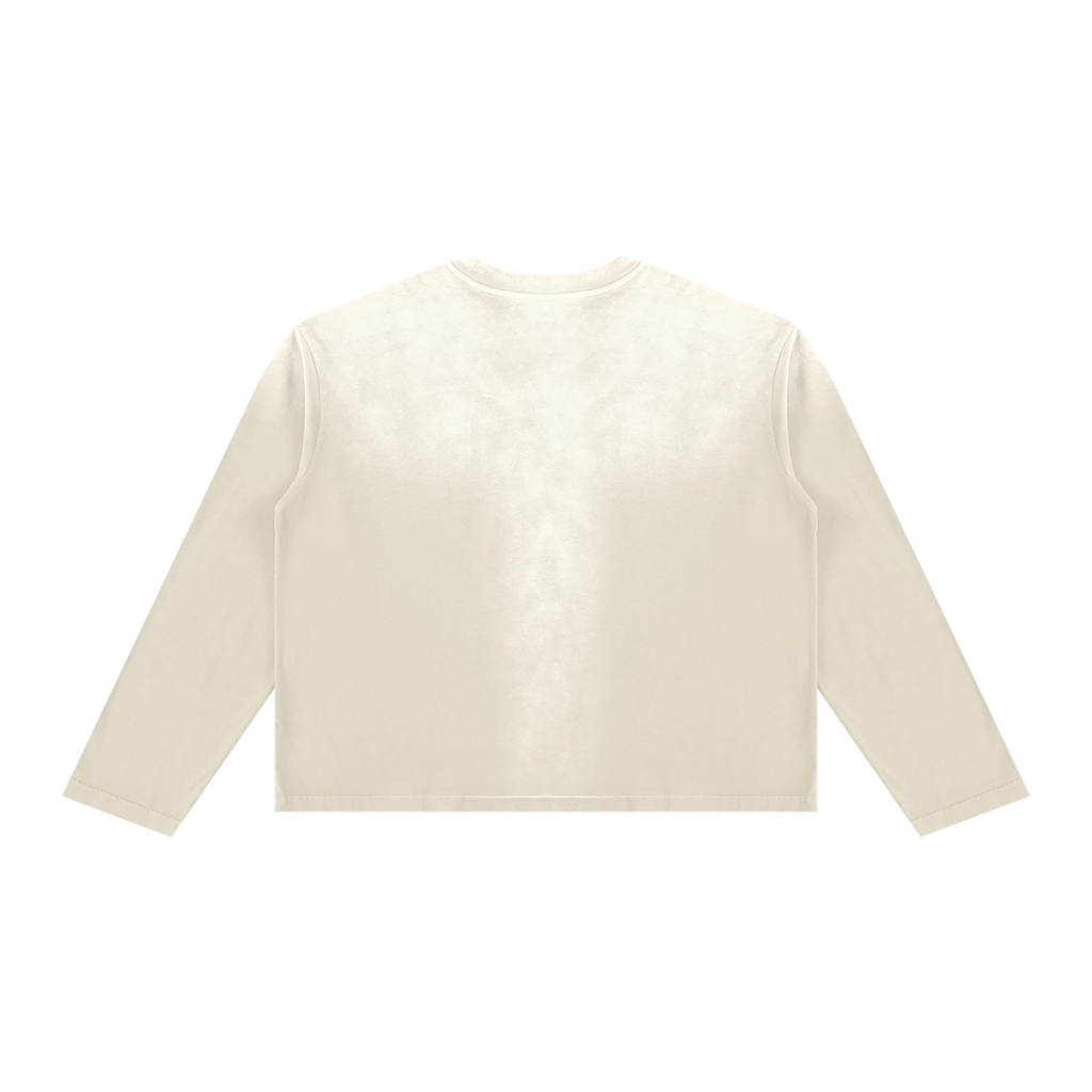 Off Script Sunfade Boxy Long Sleeve T-Shirt - Apricot back view