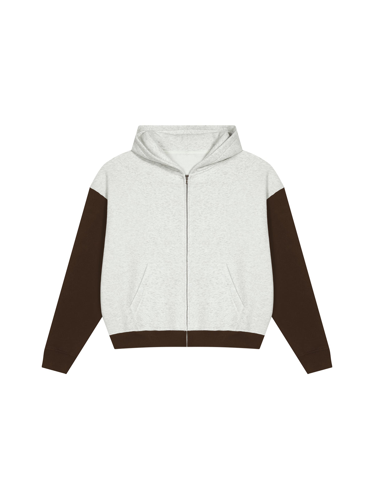 Unisex Color Block Fleece Full Zip Hoodie
