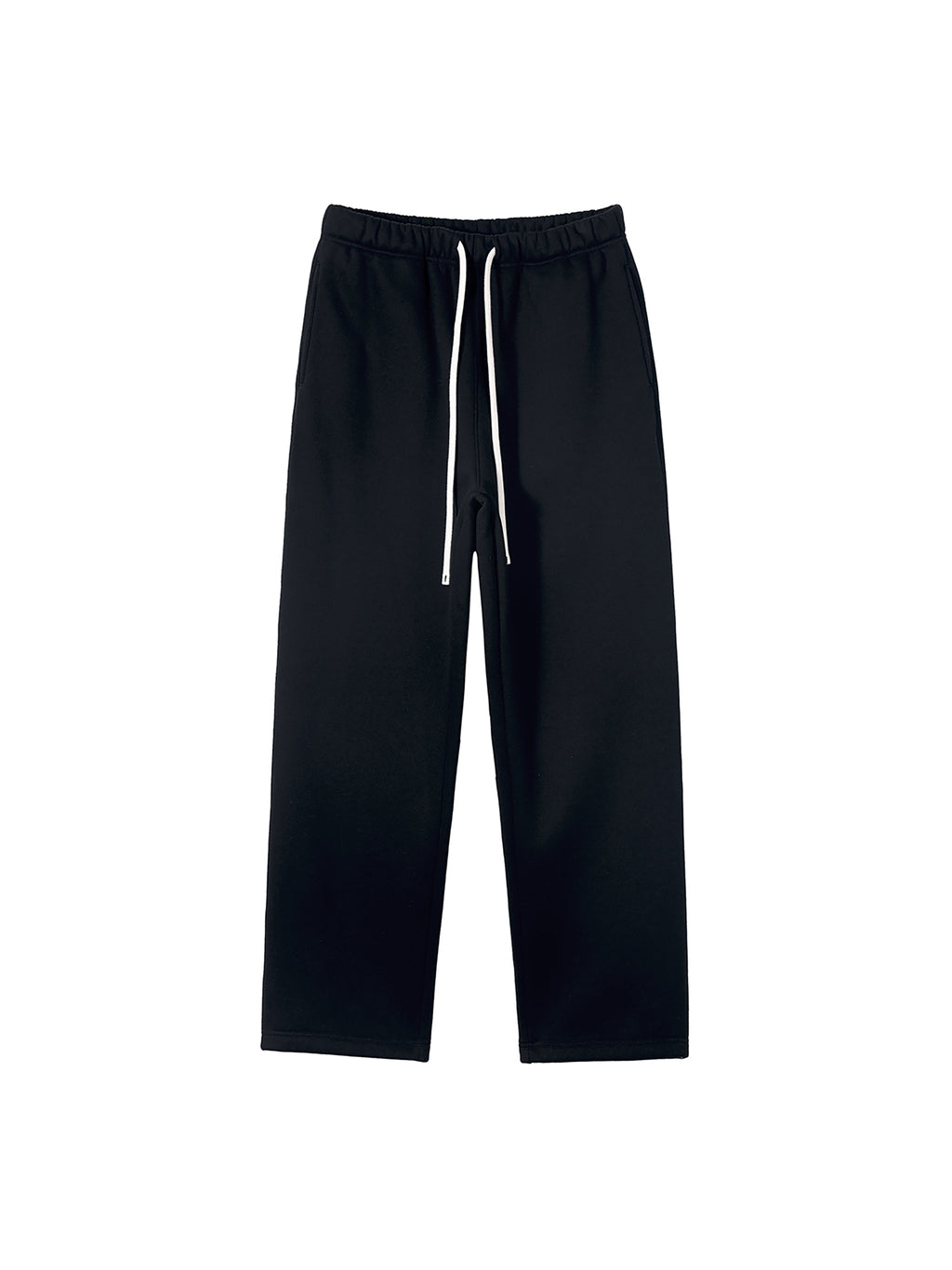 Unisex Solid Colour Fleece Straight-Leg Pants