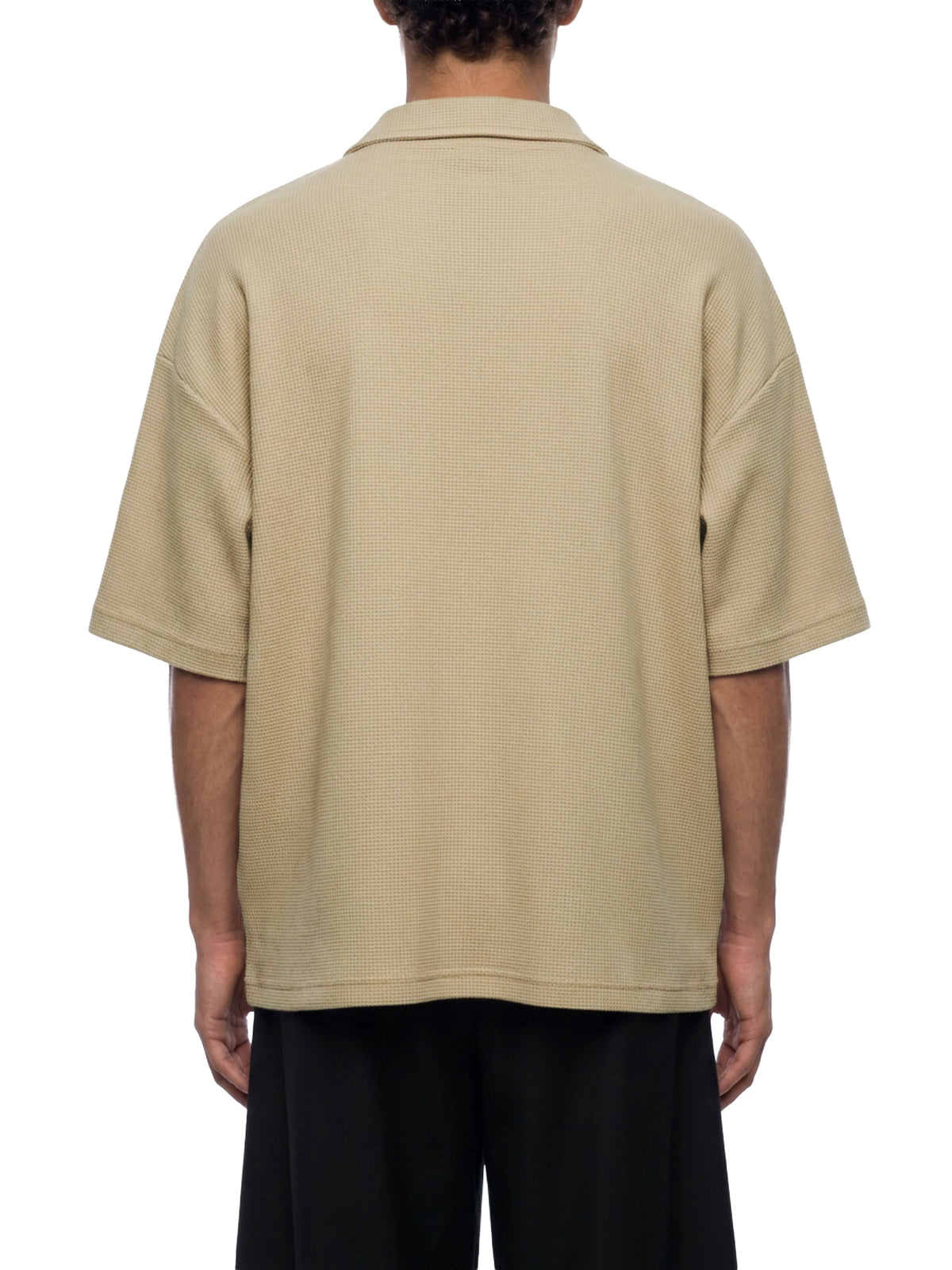 Unisex Vintage Wash Waffle Boxy Polo Shirt