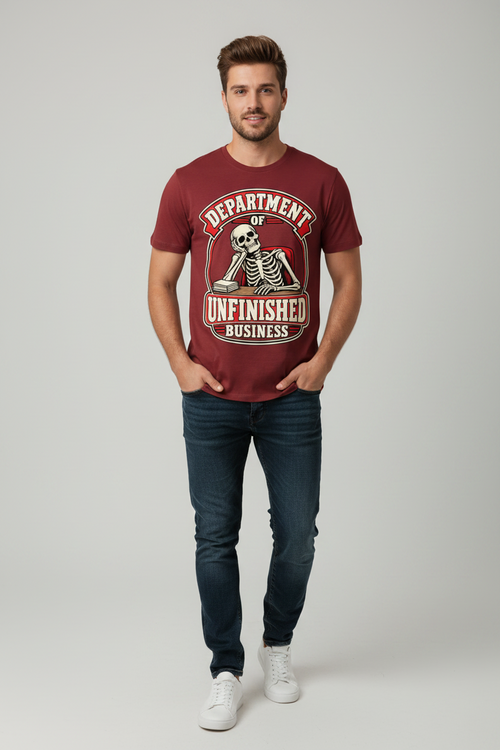 Department of Unfinished Business Pure Cotton Unisex T-Shirt – product view