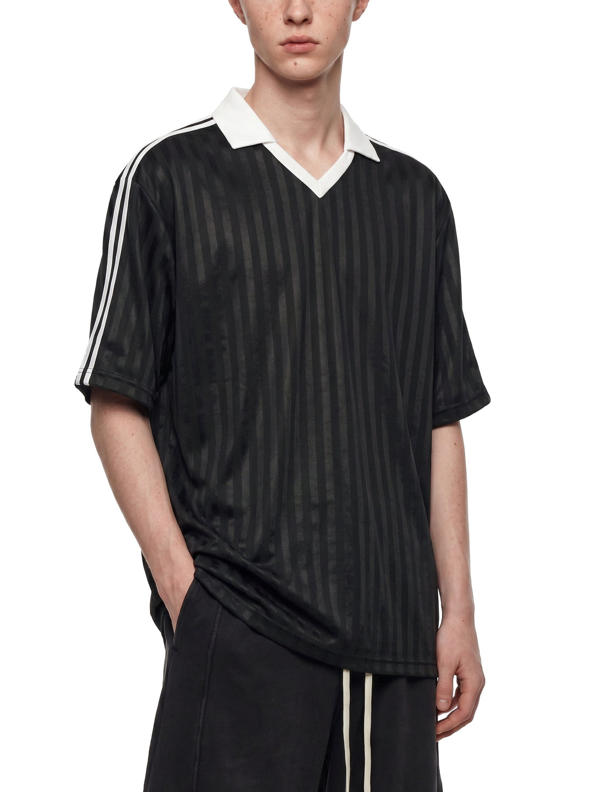 Unisex Contrast-Collar Striped Soccer Jersey gallery view