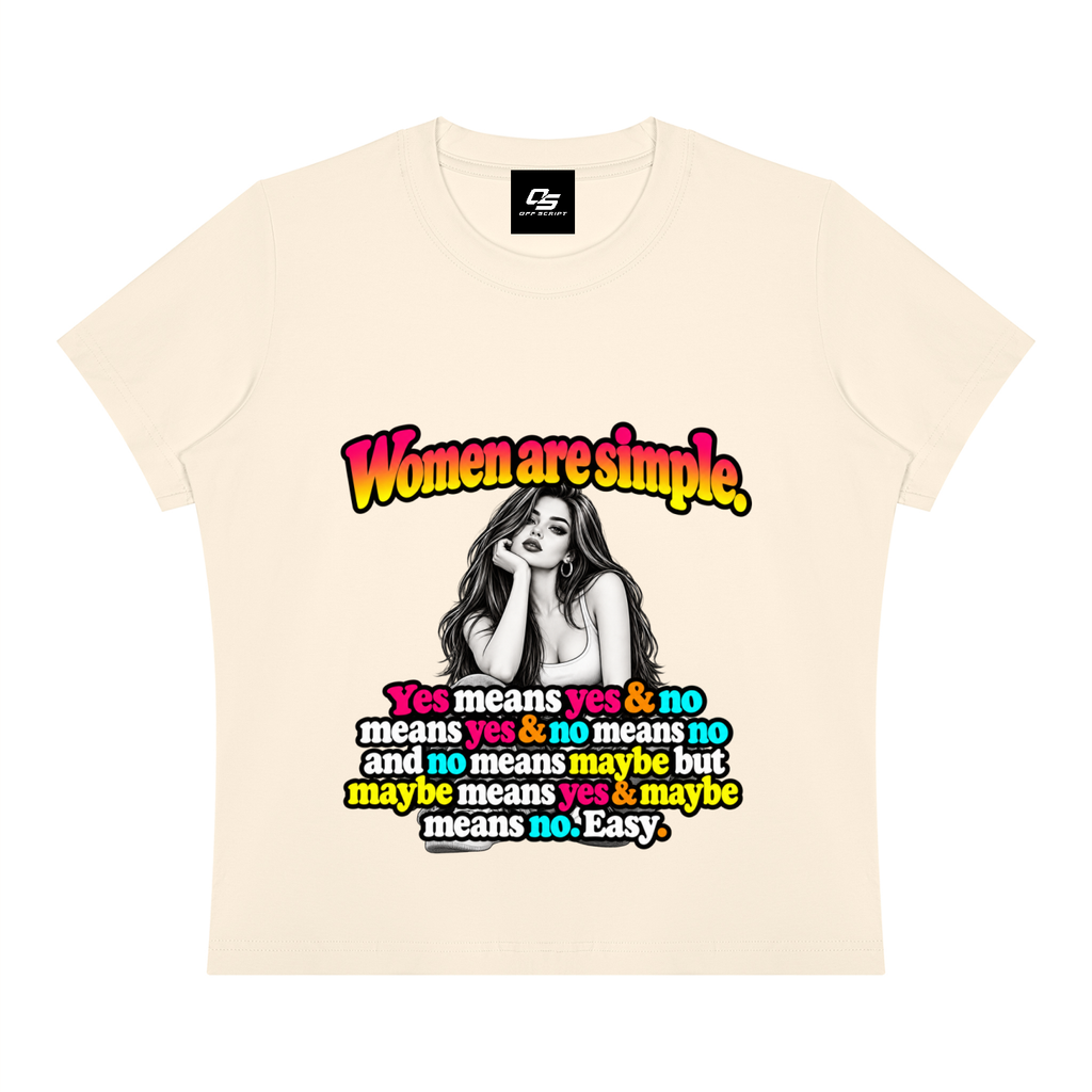 Women are Simple Women's Sorona Crewneck T-Shirt - Apricot front