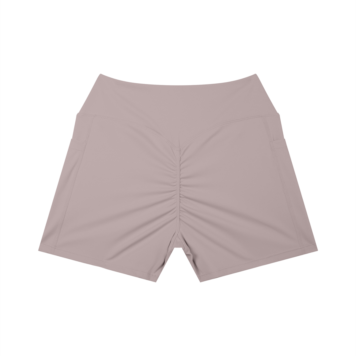 Women’s High Rise Pocket Yoga Shorts - Ash Purple - back