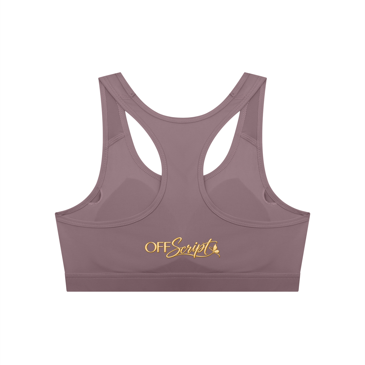 Off Script Women’s Cropped Sports Bra - Ash Purple back
