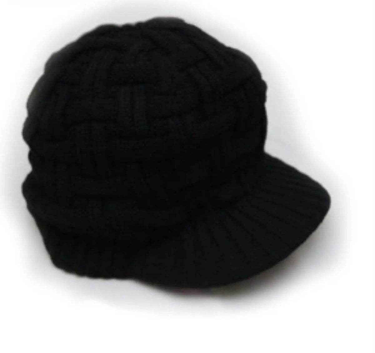 Mens Fashion Knitted Beanies Hats Wintera Ladies Unisex Baggy Beret Cap Hat Black