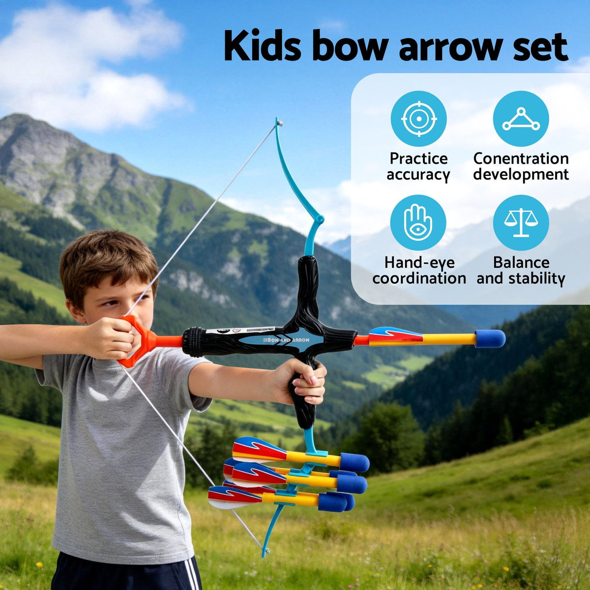 Keezi Kids Bow and Arrow Set Outdoor Sport Game Archery Toys 6 Arrows Children Gifts — product image 4