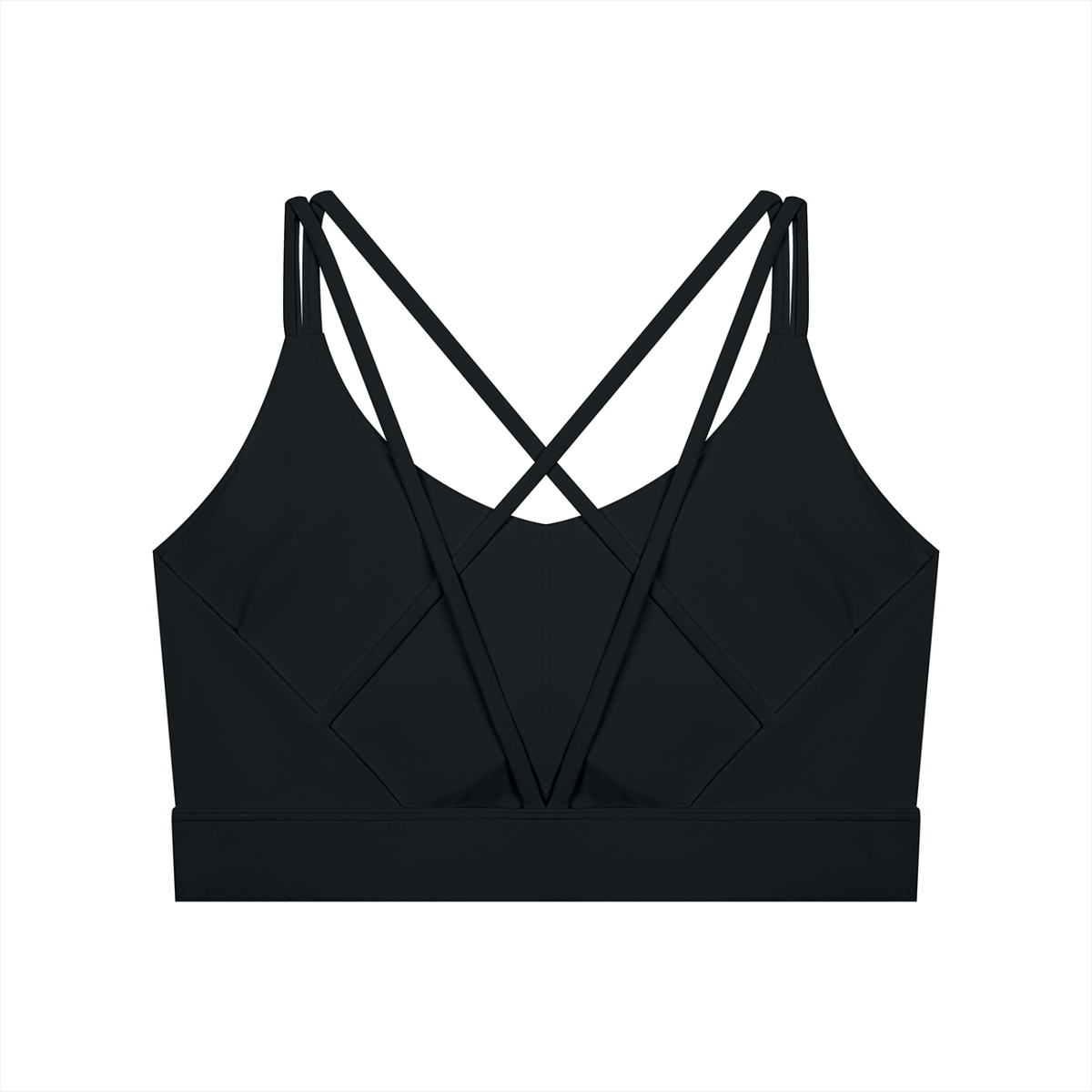 Off Script Women’s Lycra Cropped Yoga Sport Bra - Black back