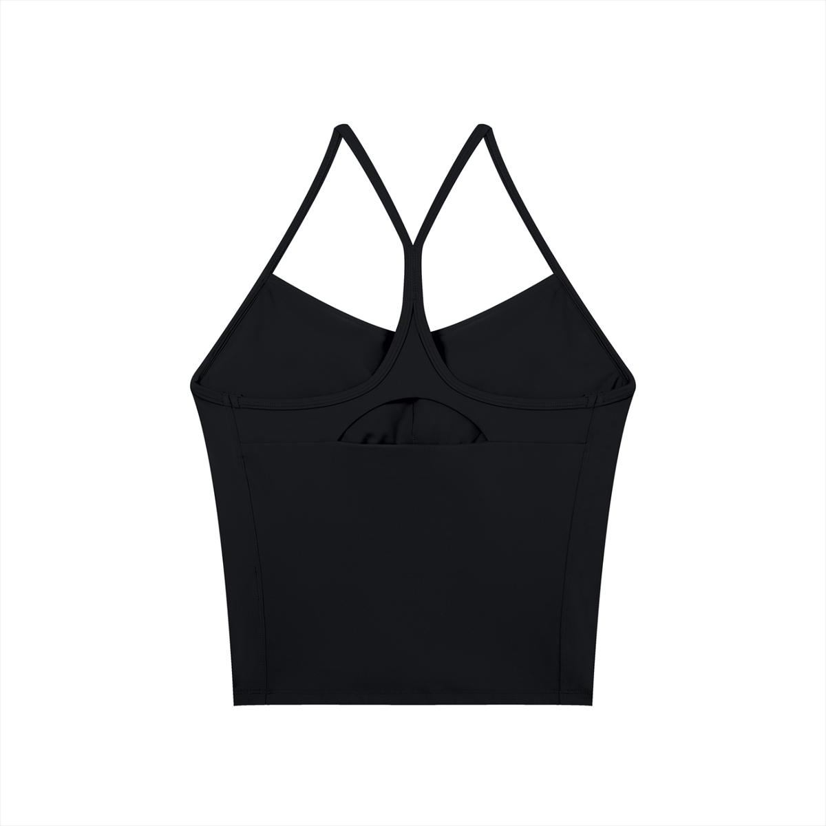 Off Script Women’s Solid Color Yoga Sports Bra - Black - back