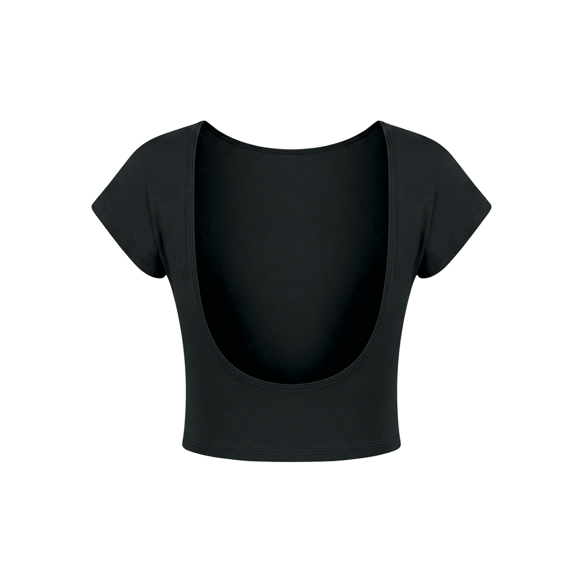 Guardian Angel Women's Open-Back T-Shirt - Black back 3D mockup