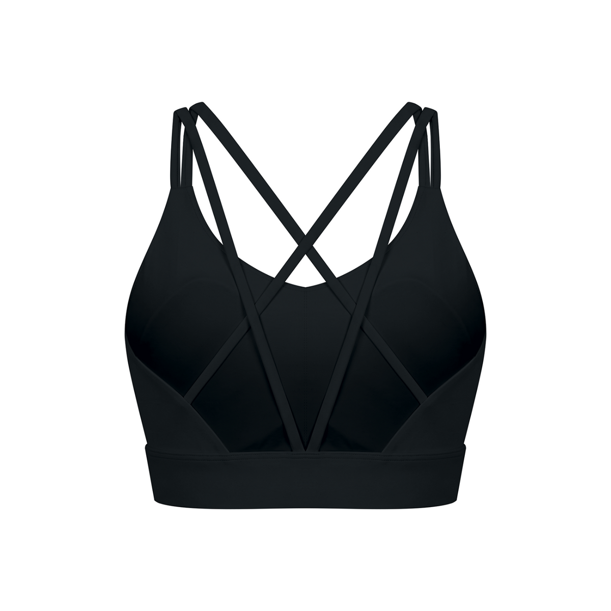 Off Script Women’s Lycra Cropped Yoga Sport Bra - Black back mockup