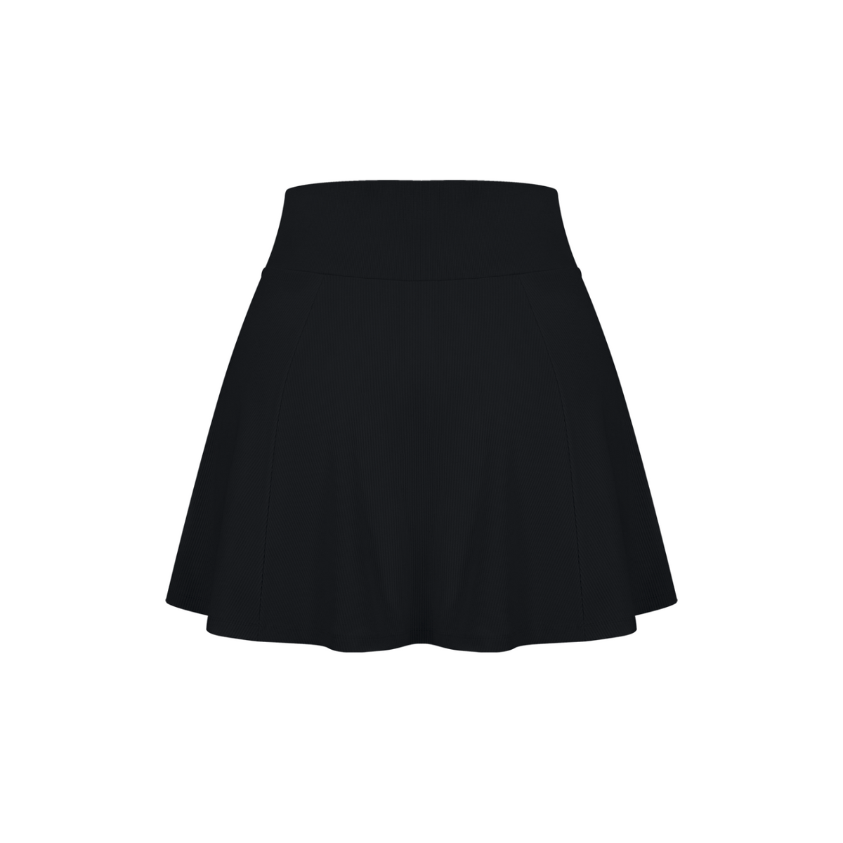 Off Script Women’s Pleated A-Line Tennis Skirt - Black back 3D mockup
