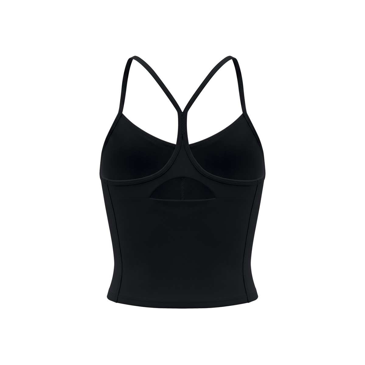 Off Script Women’s Solid Color Yoga Sports Bra - Black - back mockup