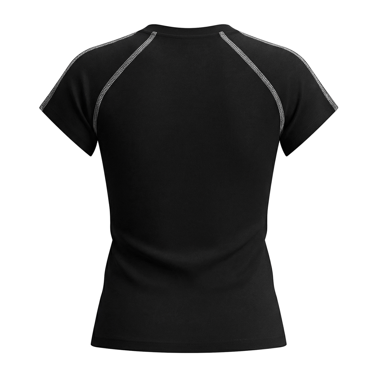 Happy Spouse Happy House Women's Graphic Raglan T-Shirt - Black back 3D mockup
