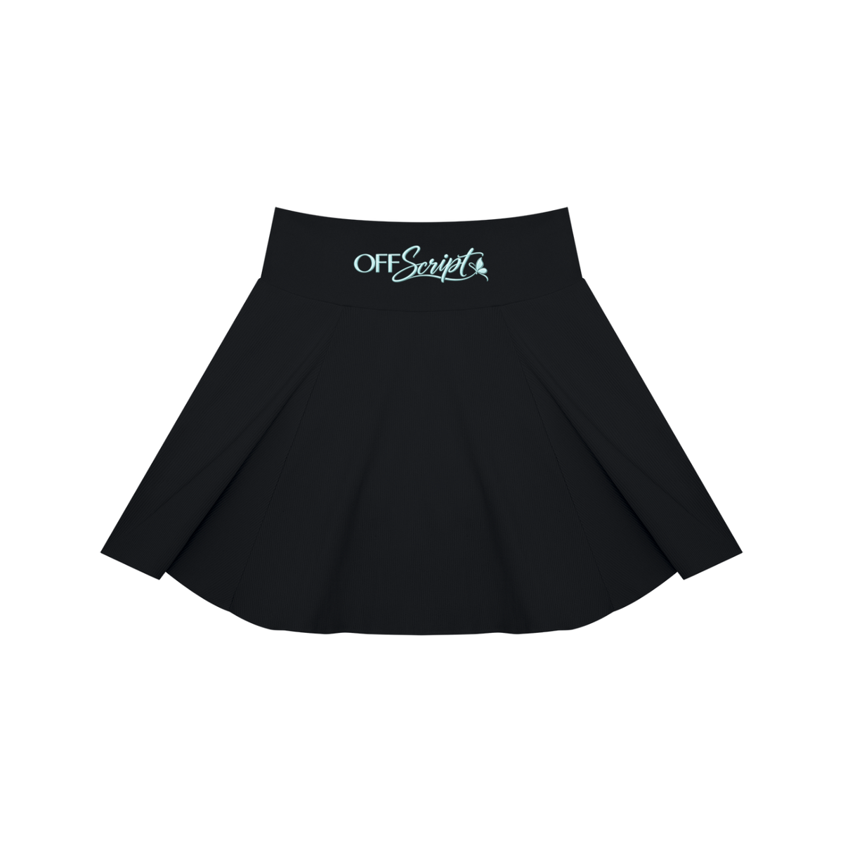 Off Script Women’s Pleated A-Line Tennis Skirt - Black front