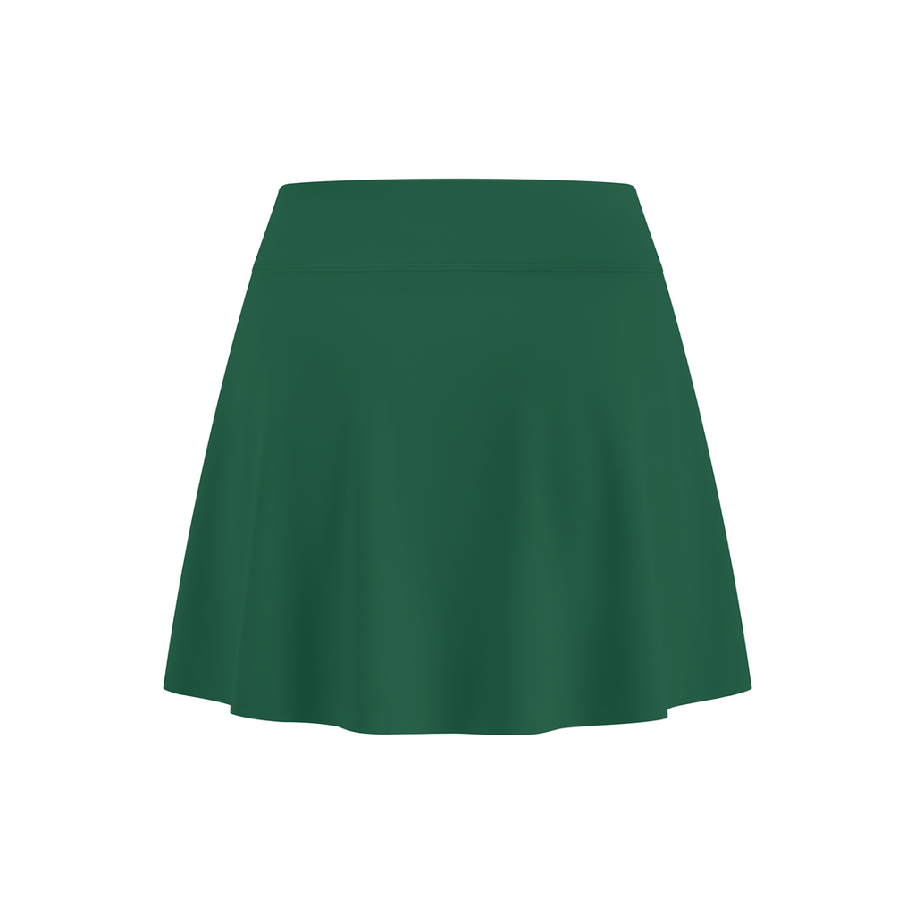 Off Script Women’s A-Line Contrast Panel Slit Skirt - Blackish Green back 3D mockup