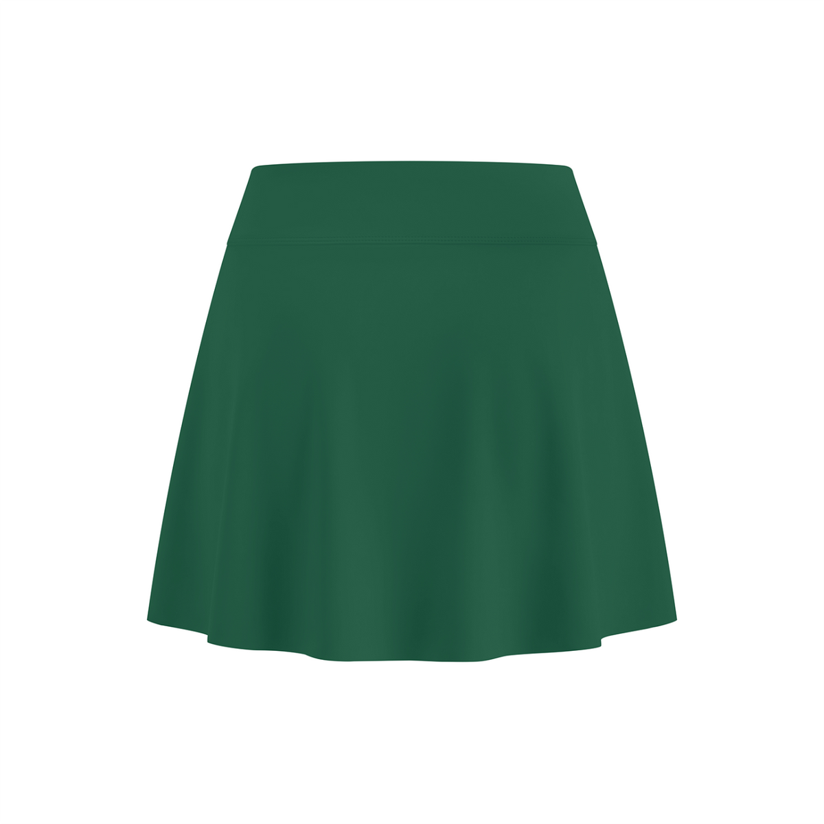 Off Script Women’s A-Line Contrast Panel Slit Skirt - Blackish Green back 3D mockup
