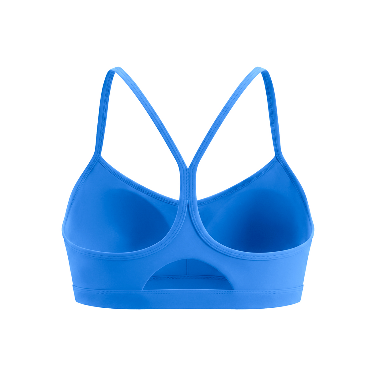 Off Script Women's Tight Cropped Sports Bra - Blue - back mockup