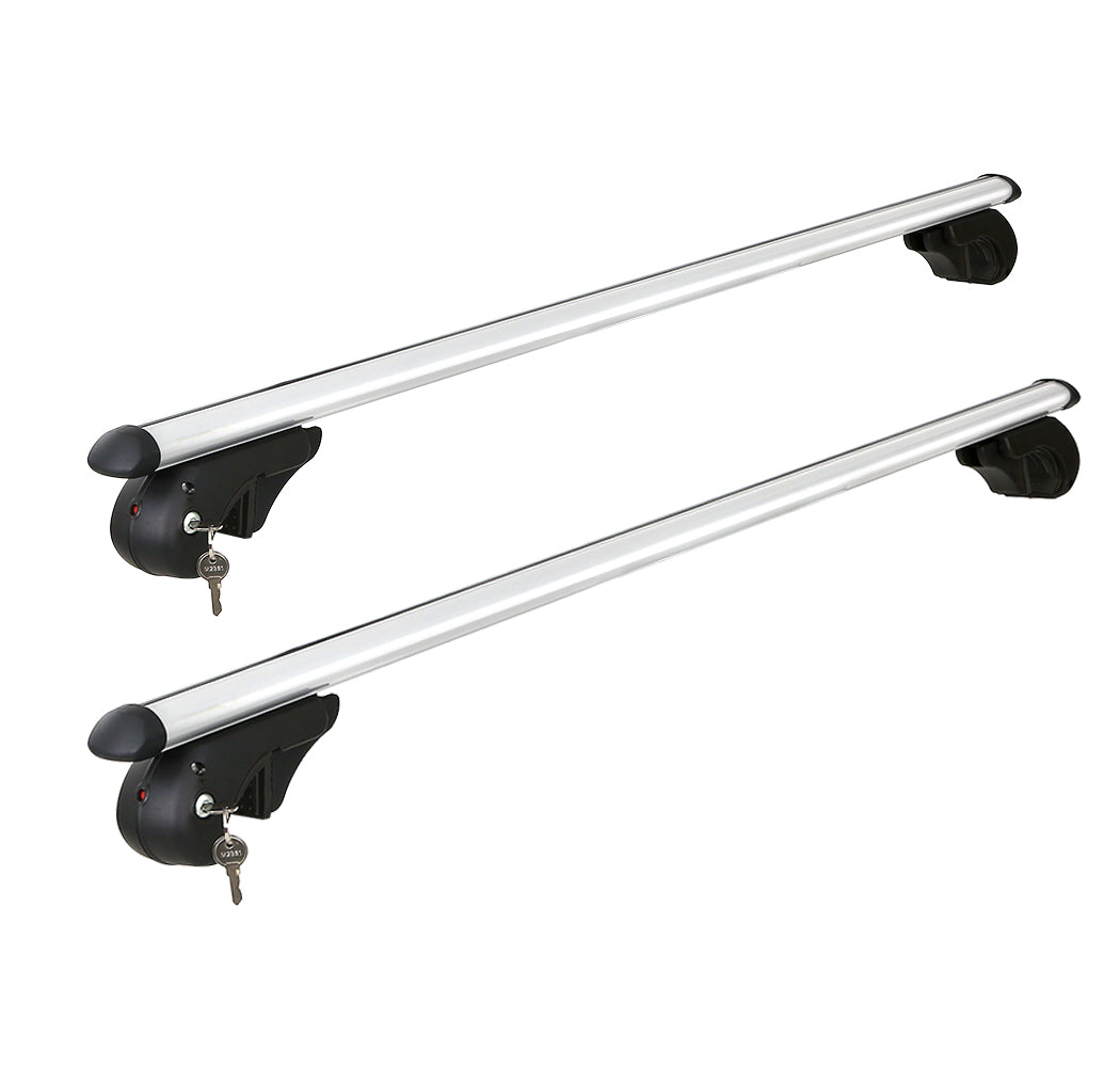 Universal Car Roof Racks Pod Cross Bars Aluminium Adjustable 123cm Silver
