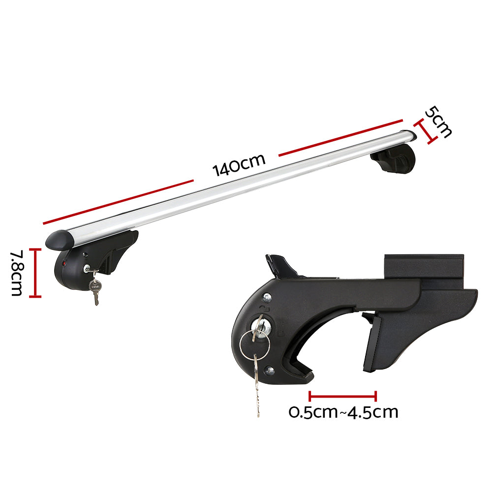 Universal Car Roof Racks Pod Cross Bars Aluminium Adjustable 123cm Silver