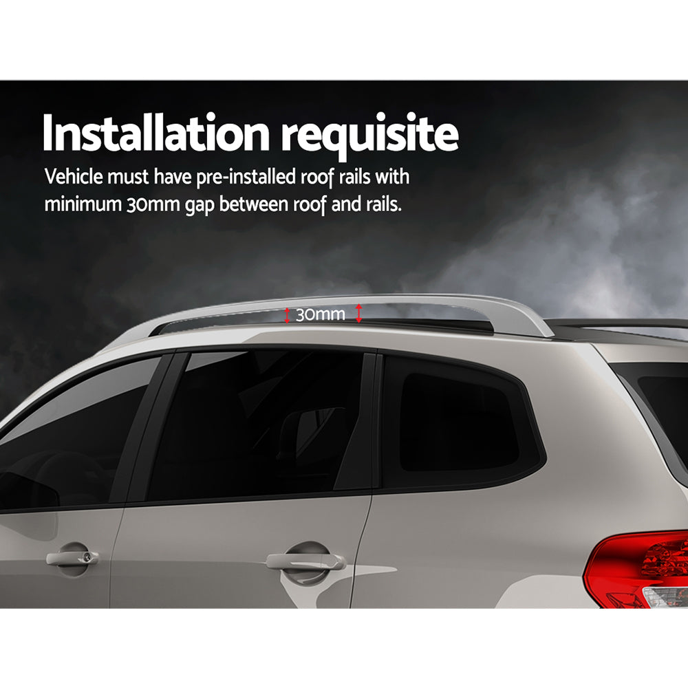 Universal Car Roof Racks Pod Cross Bars Aluminium Adjustable 123cm Silver