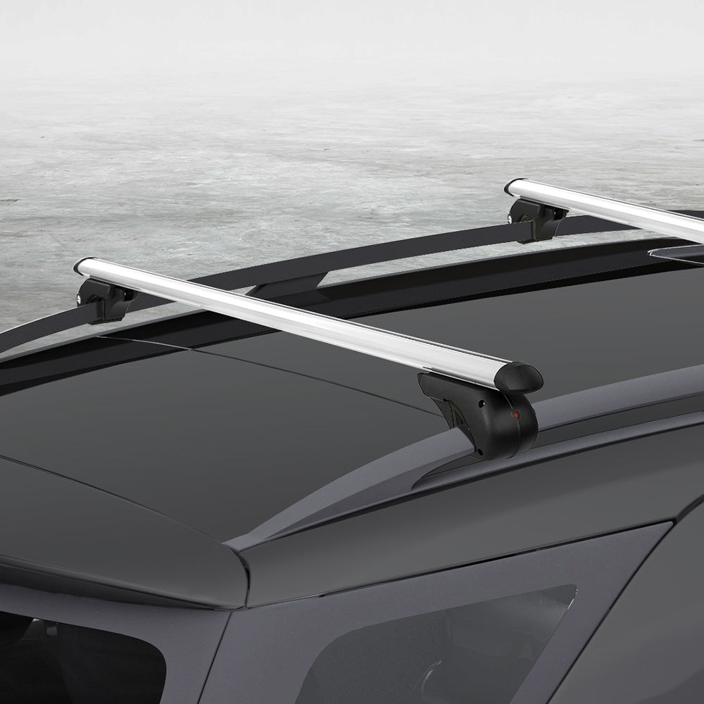 Universal Car Roof Racks Pod Cross Bars Aluminium Adjustable 123cm Silver