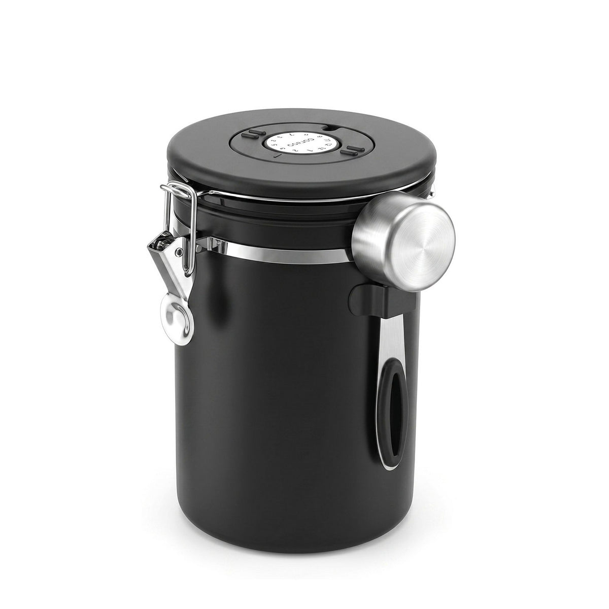 5-Star Chef 1.8L Stainless Steel Coffee Bean Storage Canister – Black