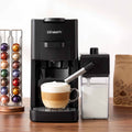 Devanti Capsule Coffee Machine with Milk Frother, Black