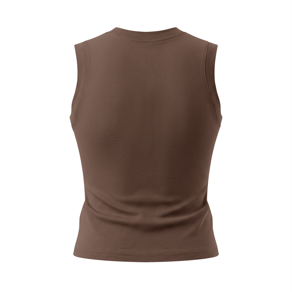 Women's Crewneck Tank Top - Coffee back mockup