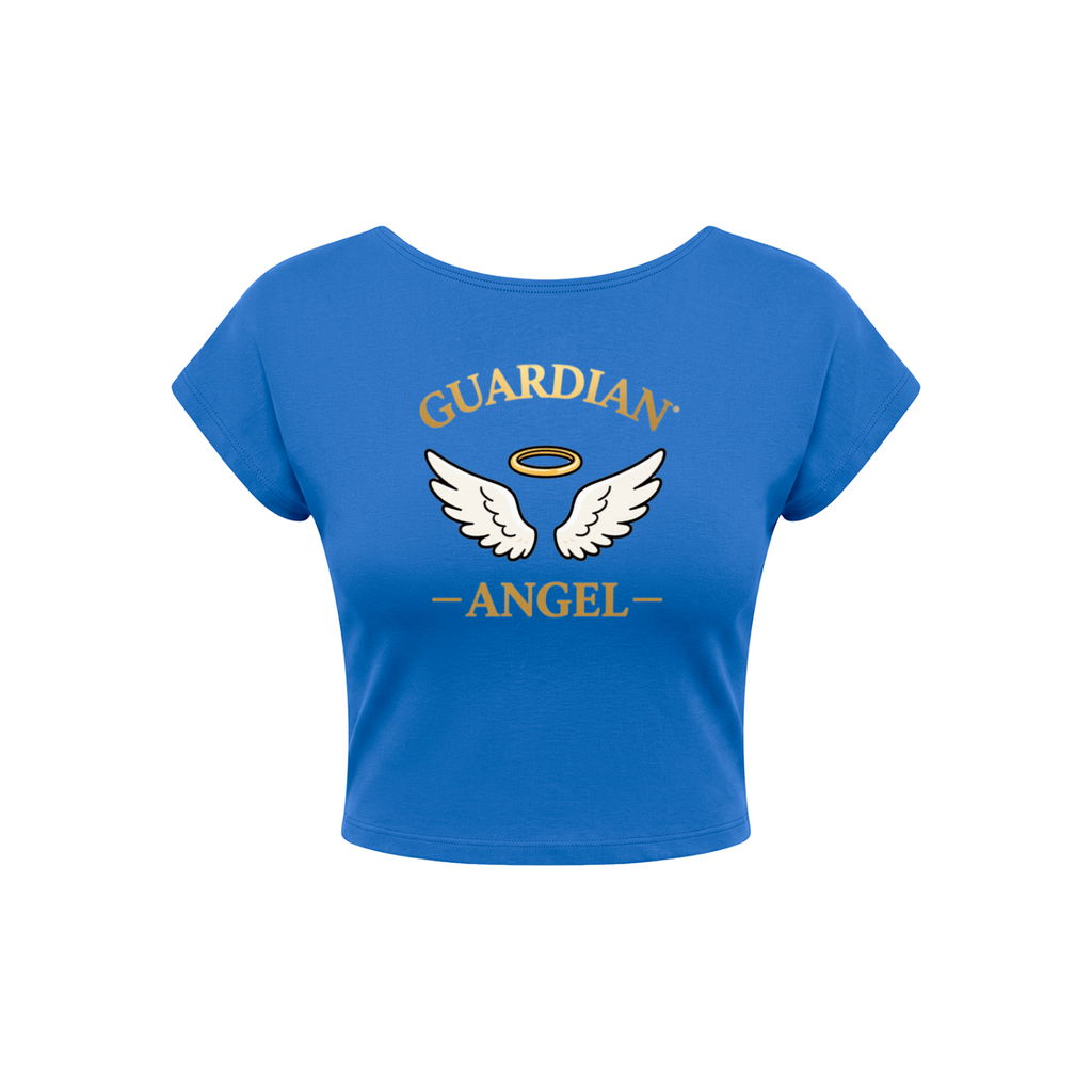 Guardian Angel Women's Open-Back T-Shirt - Colorful Blue front 3D mockup