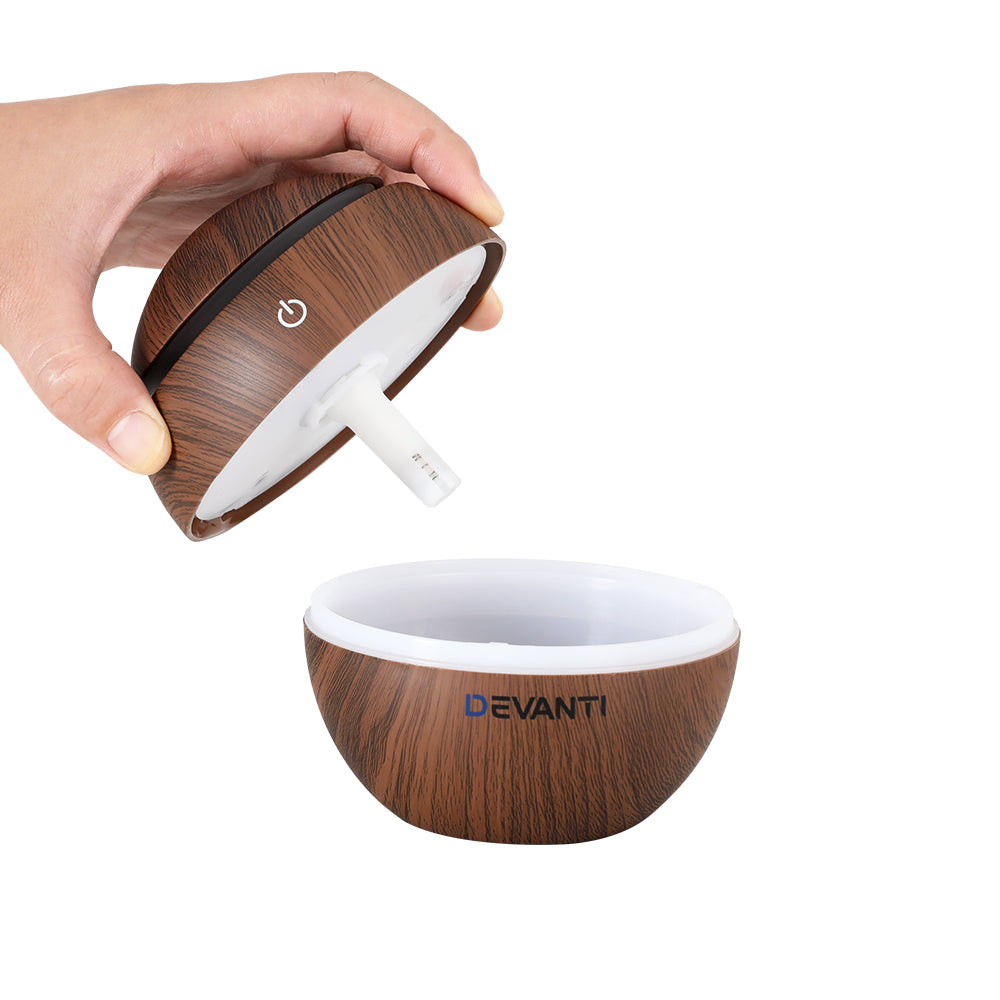 Devanti 130 mL Ultrasonic Aroma Diffuser – Dark Wood