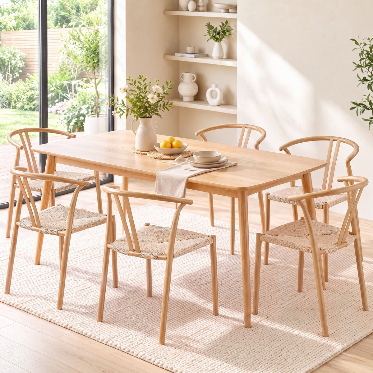 Artiss Dining Chairs Set of 6, Accent Chair for Living Room & Balcony Double Slat Back