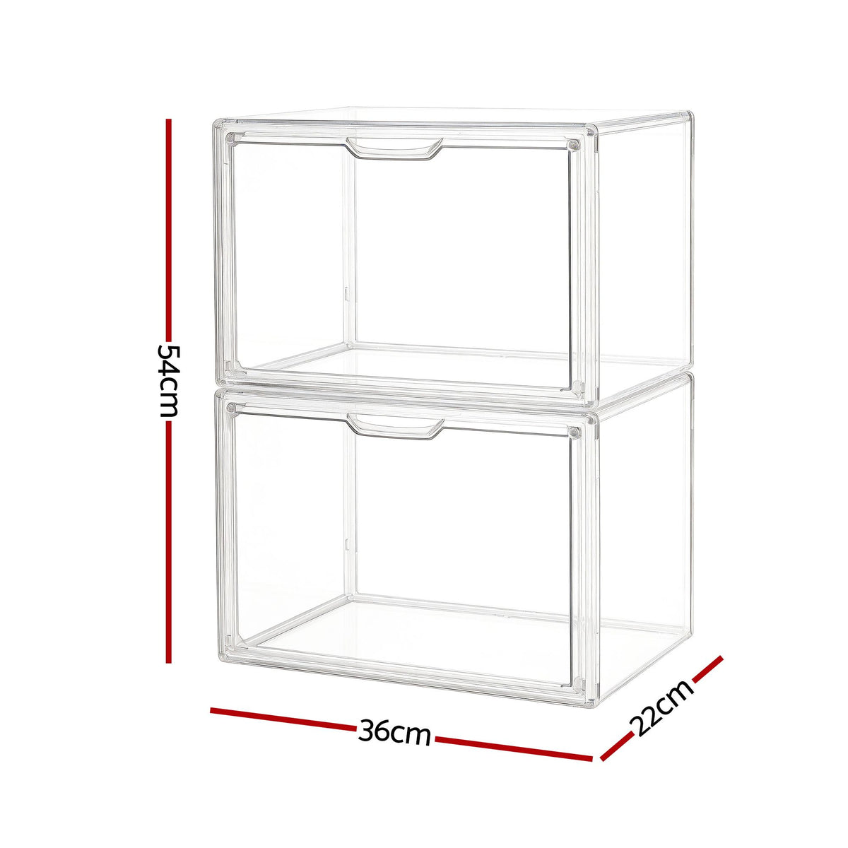 Artiss Stackable Acrylic Collectibles Display Cases – 2-Pack