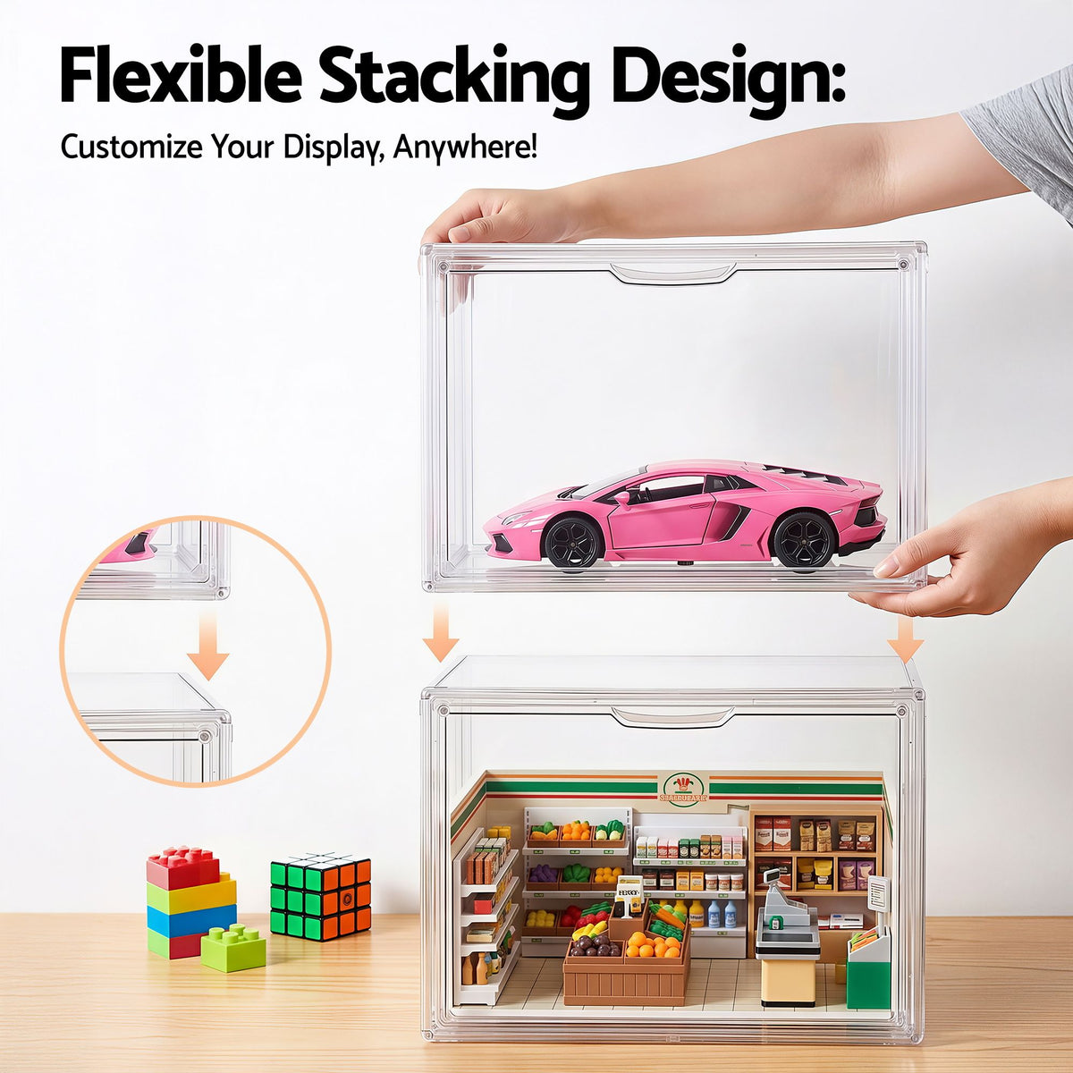 Artiss Stackable Acrylic Collectibles Display Cases – 2-Pack