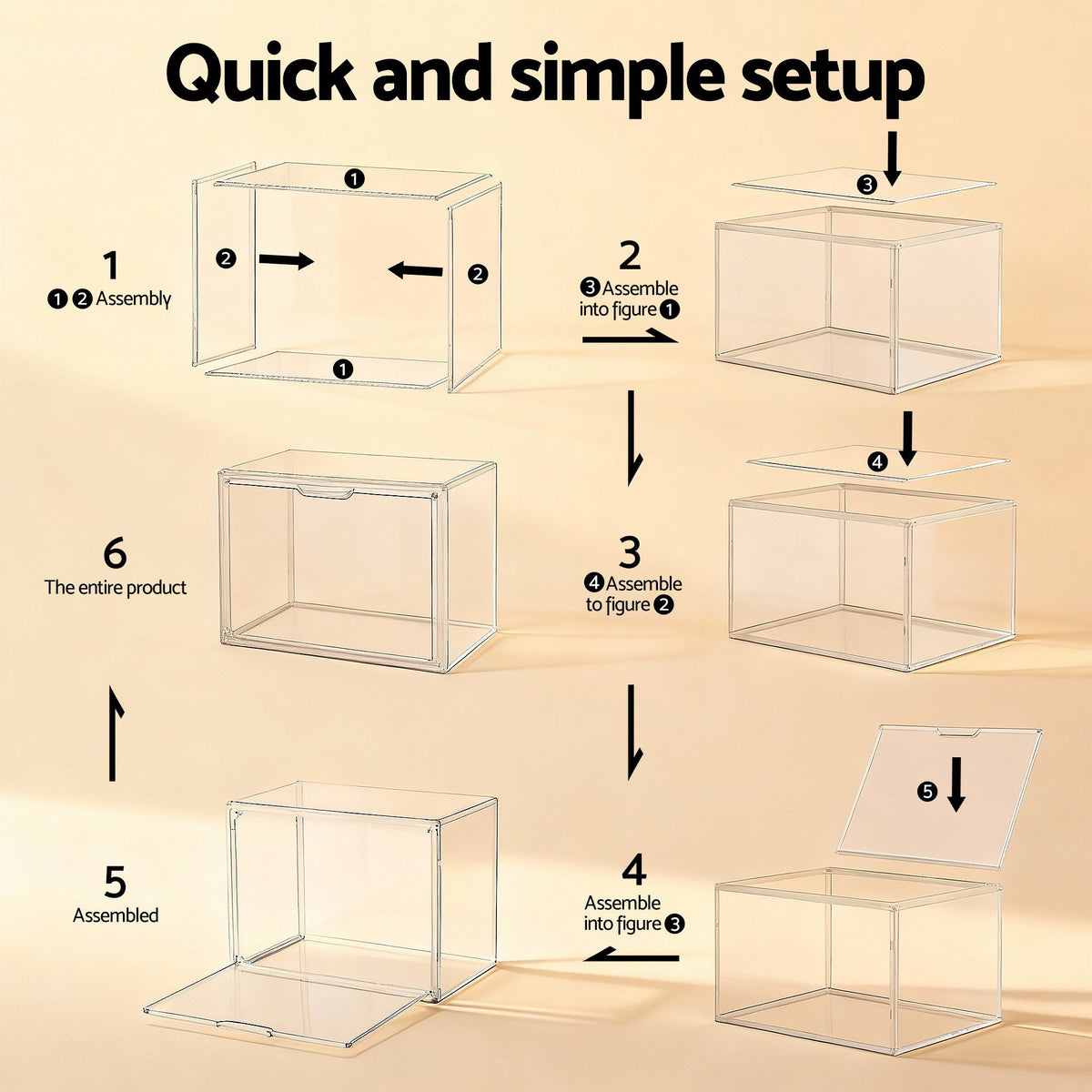 Artiss Stackable Acrylic Collectibles Display Cases – 3-Pack