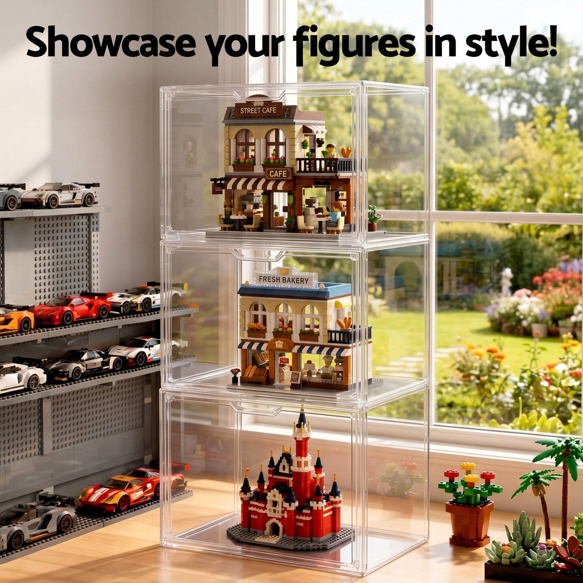 Artiss Stackable Acrylic Collectibles Display Cases – 3-Pack
