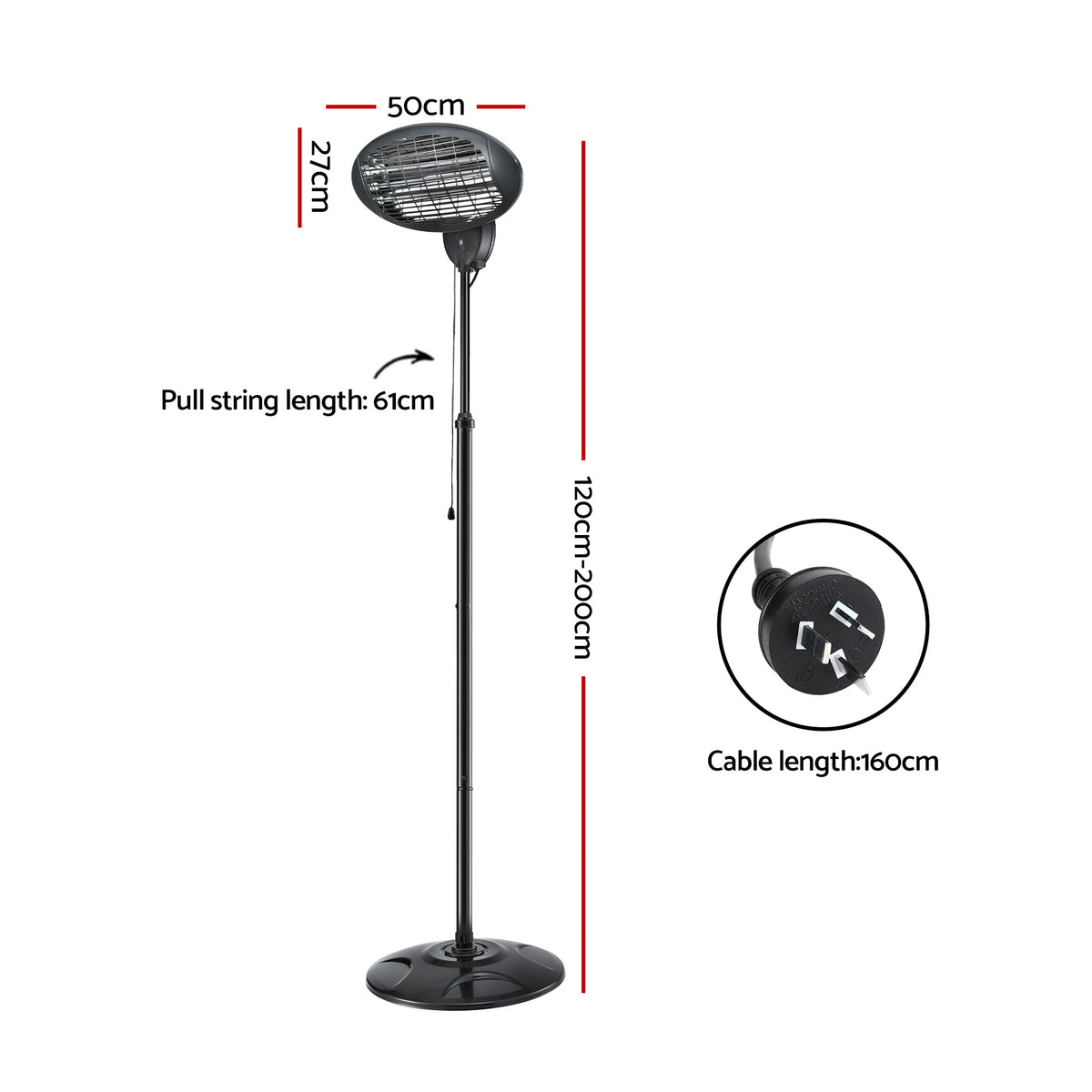 Devanti Electric Patio Heater 2000W — product image 2