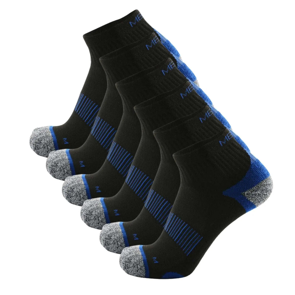 Pantsnsox 6 Pairs Anti-blister Ankle Athletic Half Work Cushioned Socks