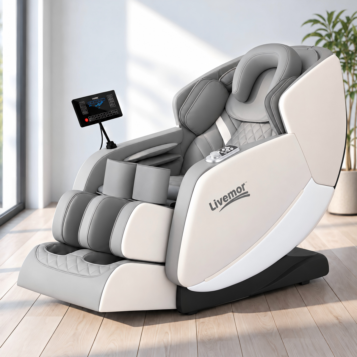 Livemor FLEX Full-Body Zero-Gravity Massage Chair with Heat – Grey