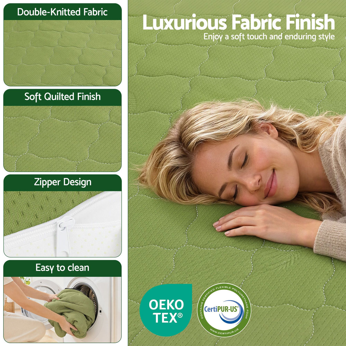 Giselle Single Roll-Up Floor Mattress - 8cm, Green