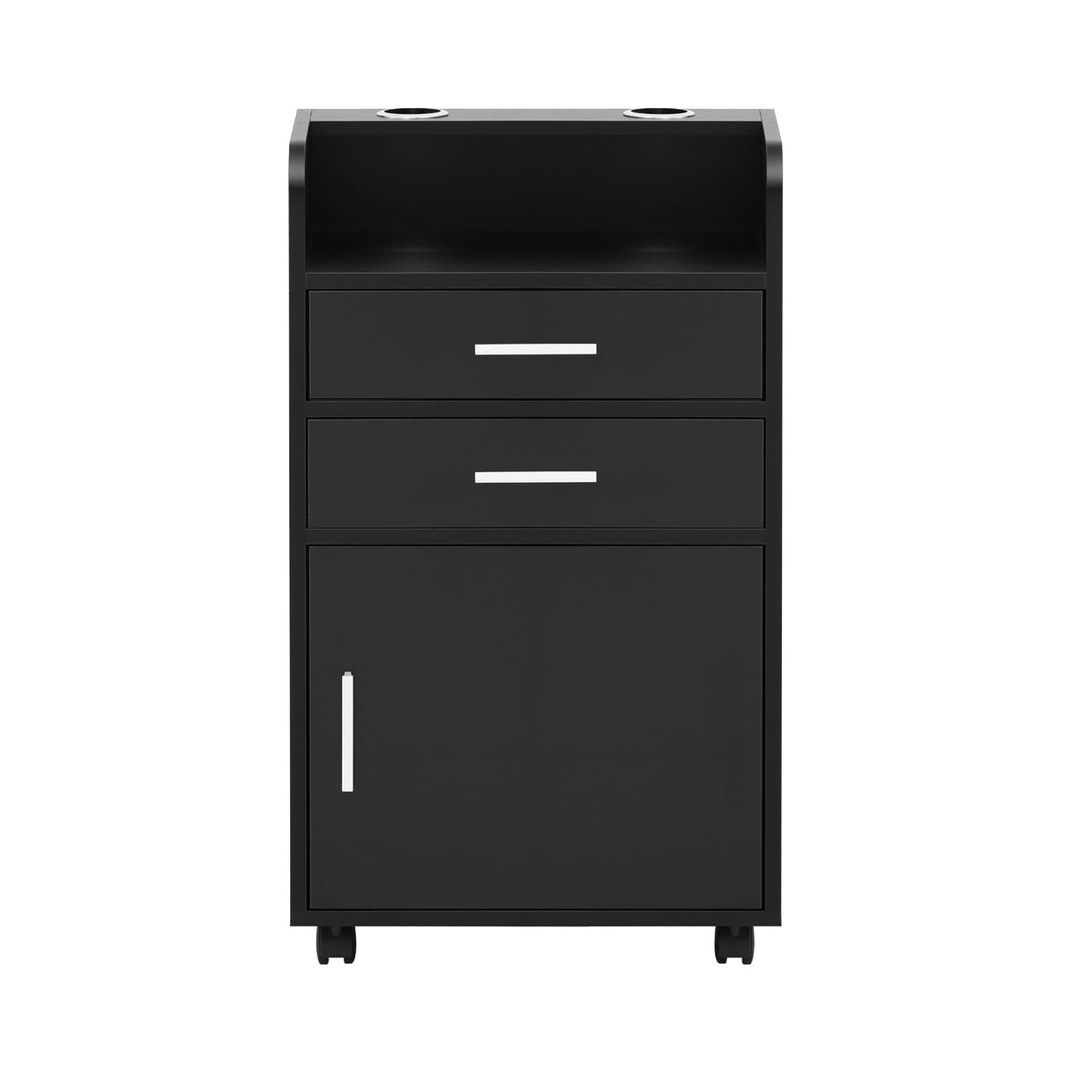 Artiss Rolling Salon Styling Cabinet with Drawers & Tool Holders – Black