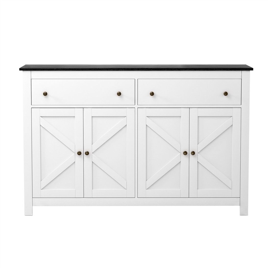 Artiss 140cm Buffet Sideboard Cabinet with Two Drawers – Black
