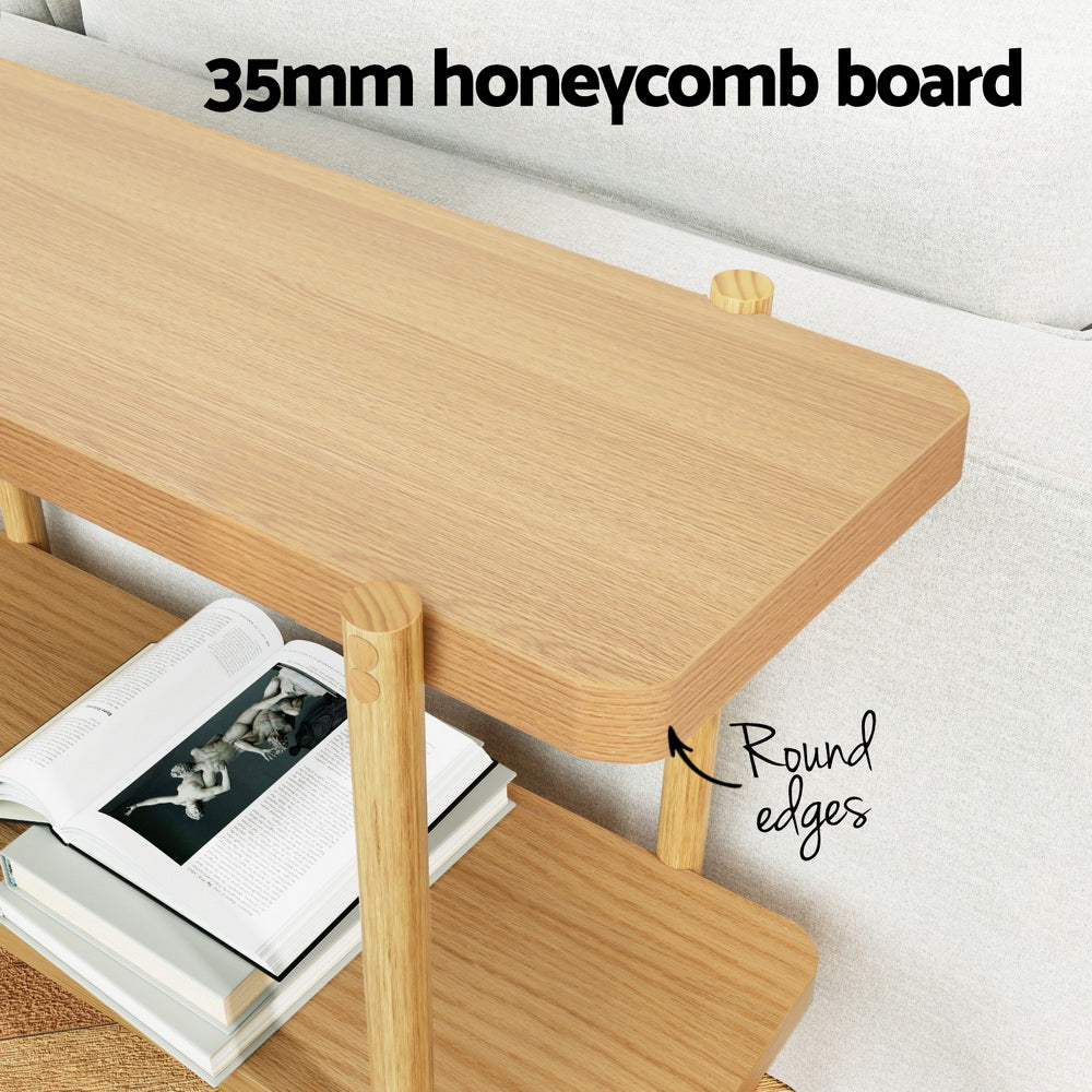 Artiss Sera Two-Tier Pine Console Table – 92cm